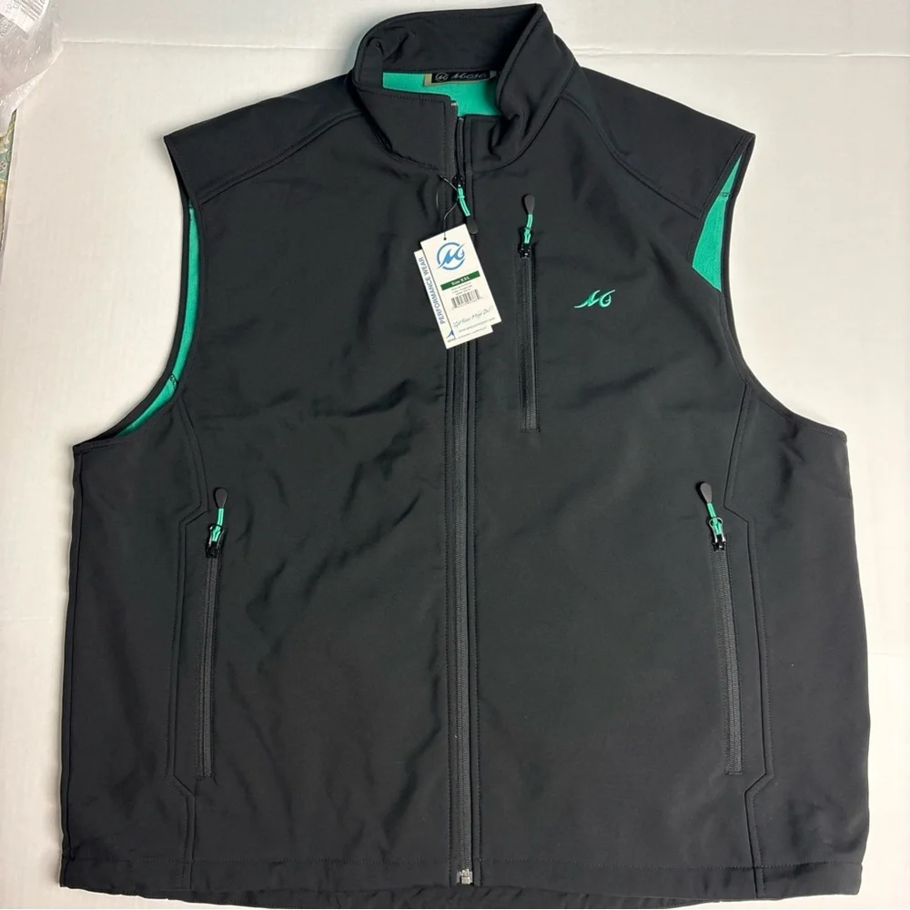 Mojo Sportswear Men 2XL Vest New Tags Black Octopus Ink Teal Liner M-VST9250
